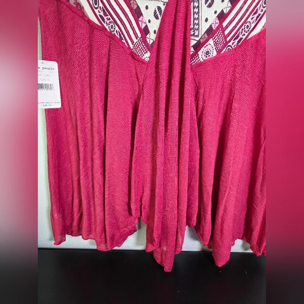 Free People We Are Golden Deep V Tunic‎ Top Size Medium